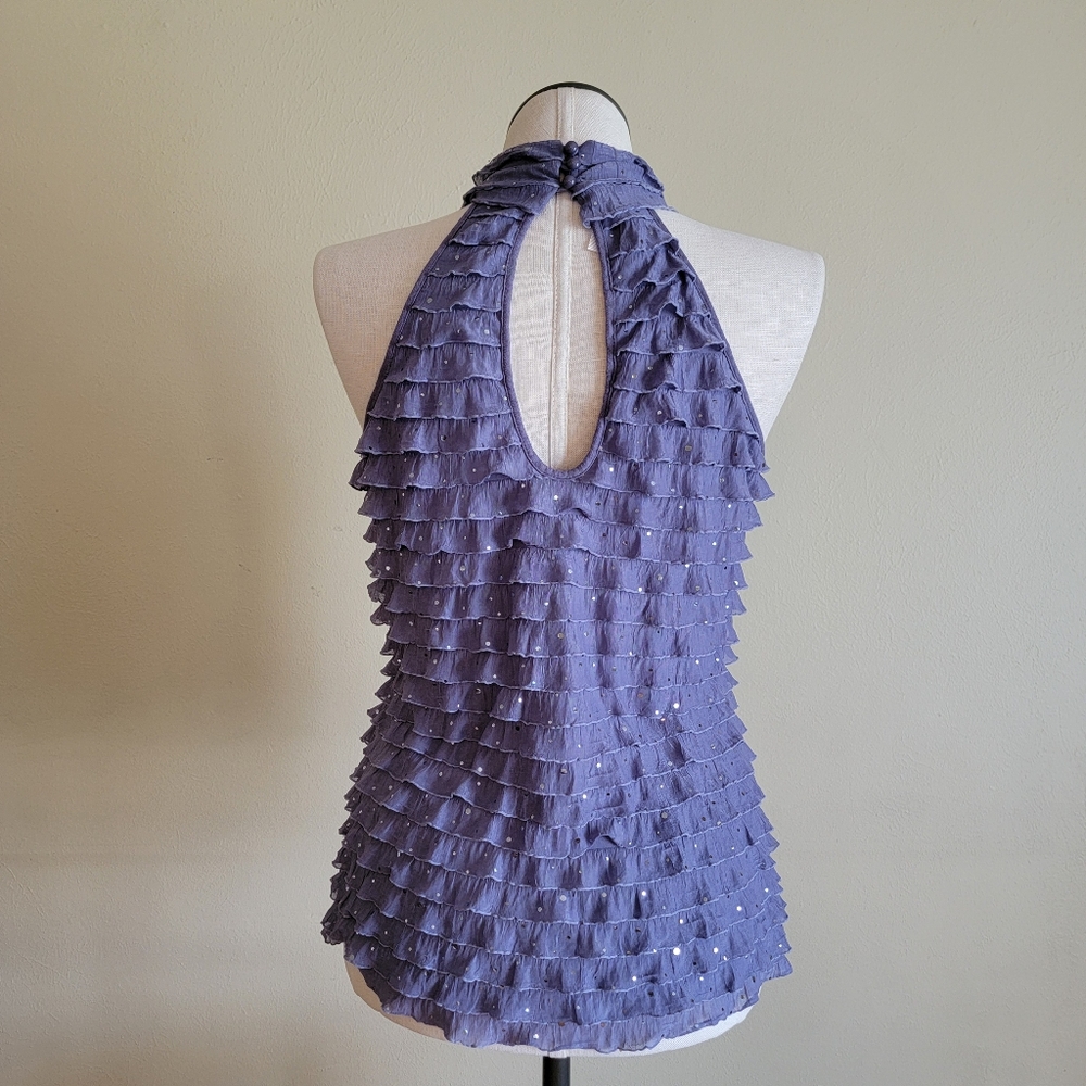Studio Y Ruffle Sequin Halter Top - Picture 7 of 10